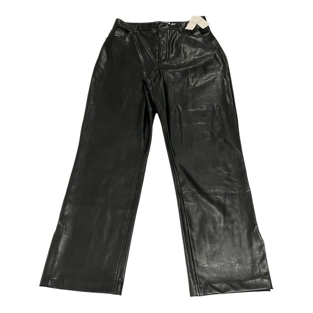 New Abercrombie Curve Love 90s Straight Ultra High Rise Leather‎ Pants